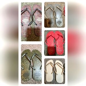 ONLY 2 COLORS are available Cream & Silver Havaianas Colorful Flip Flops